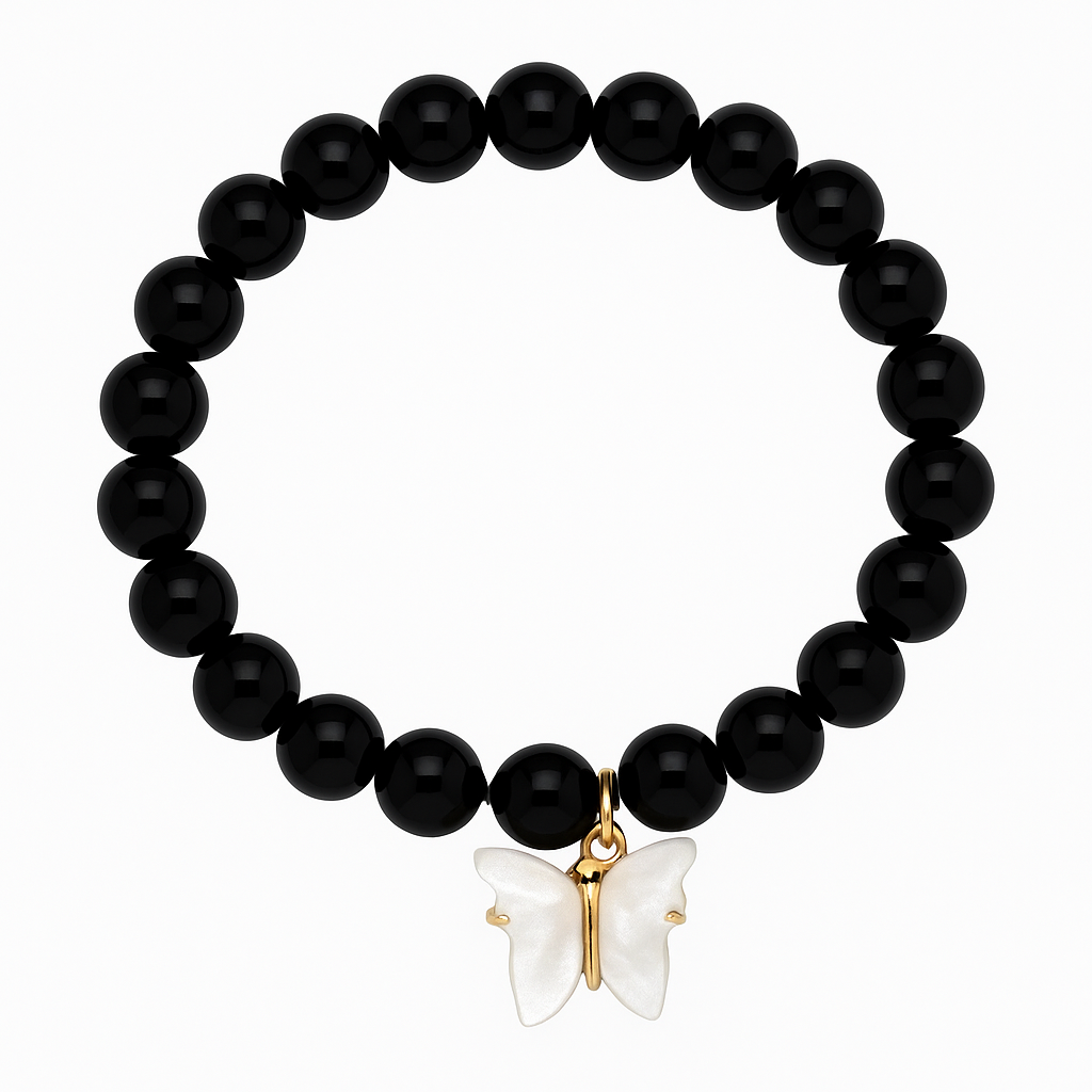 Elegant Black Bead Bracelet