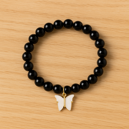 Elegant Black Bead Bracelet