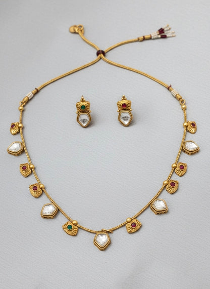 The 'Apsara' Grandeur: Handcrafted Pendent Set